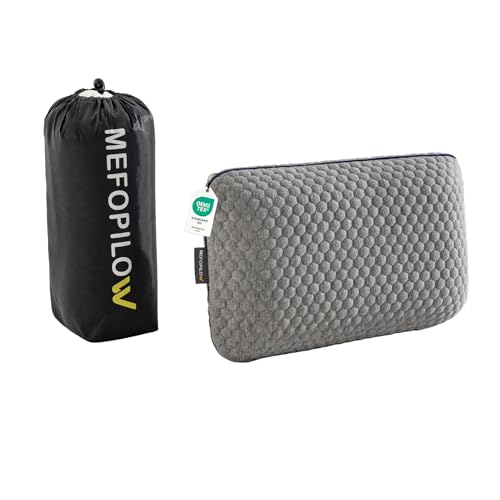 Memory Foam Travel Pillow with Washable Cover & Carry Bag – Compact, Soft & Breathable Neck Pillow for Airplane, Camping & Car (Gray- Without Spare Cover, 15.7x9.8x3.9 inches) - color: Gray- Without Spare Cover, size: 15.7x9.8x3.9 inches