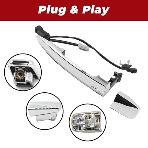 Nakkaa Exterior Door Handle Front Right Compatible with Sentra 2013-2019 Maxima 2009-2014 Murano 2009-2014 Leaf S 2013-2014 826469N00A 806461AA0A Passenger Side Without Key Hole Chrome