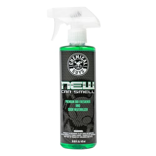 Chemical Guys New Car Smell Air Freshener and Premium Odor Eliminator Refreshes & Neutralizes Odors, Great Car Fresheners for Trucks, SUVs, RVs, and More - 16 oz - size: 16 Fl Oz (Pack of 1), style: NEW CAR 16 oz