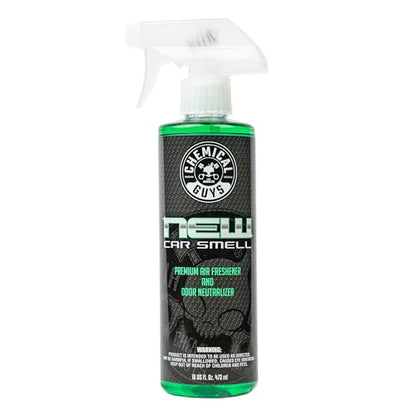 Chemical Guys New Car Smell Air Freshener and Premium Odor Eliminator Refreshes & Neutralizes Odors, Great Car Fresheners for Trucks, SUVs, RVs, and More - 16 oz - size: 16 Fl Oz (Pack of 1), style: NEW CAR 16 oz