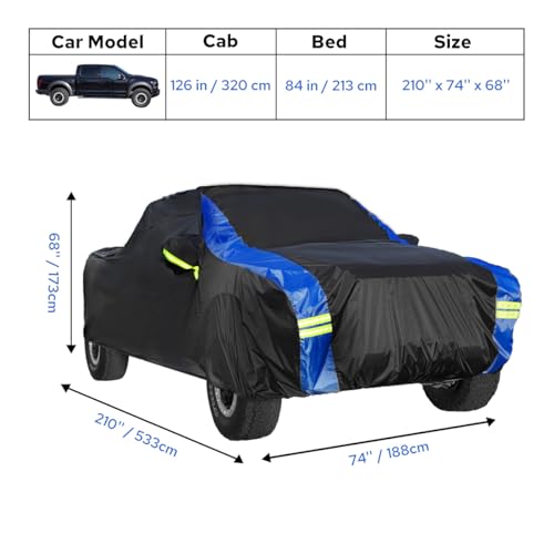 Avecrew All Weather Truck Cover - Waterproof, Rain, Snow, UV & Dust Protection (Up to 210") - size: Fit Truck Length Up To 210 inch