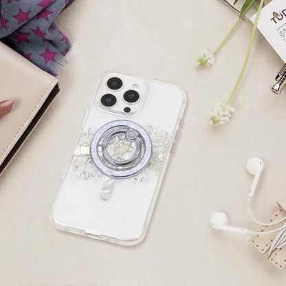 Magnetic Phone Ring for MagSafe Grip [Super Magnet] Gold Twinkle Design Ring Holder Stand, magsafe pop Socket (Colorful and Dazzling) - color: Colorful and dazzling
