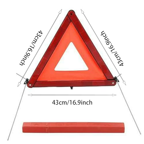 Riloer Visibility Car Emergency Roadside Kit Safety Triangle Warning Kit Car Roadside Emergency Kit with Reflective Warning Triangle Visibility Roadside Vest for Car Trucks