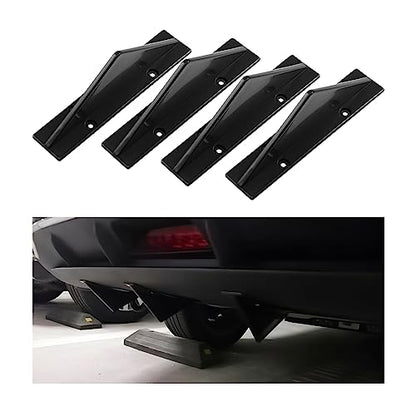 4pcs Car Rear Lower Bumper Wing Lip Diffuser, Anti-Crash Accessories Spoiler Shark Fin Protector, Rear Bumper Splitter Lip Wing with Screw, Universal Auto Decoration for Car SUV Truck - style: Straight/Black
