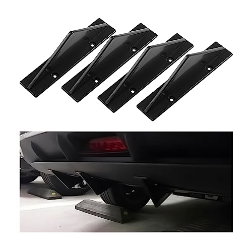 4pcs Car Rear Lower Bumper Wing Lip Diffuser, Anti-Crash Accessories Spoiler Shark Fin Protector, Rear Bumper Splitter Lip Wing with Screw, Universal Auto Decoration for Car SUV Truck - style: Straight/Black
