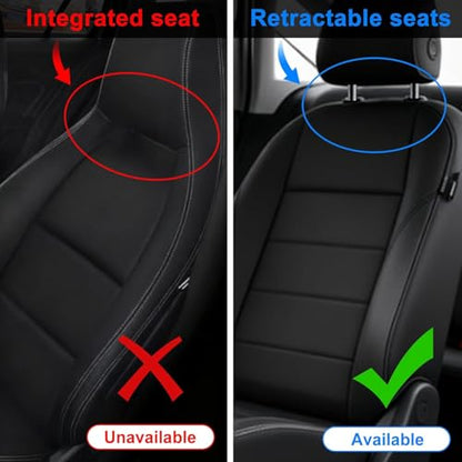 2 Pack Seat Back Protector - Leather Kick Mat with Storage Pockets, Front & Back Seat Cover for Kids -Large Capacity Car Seat Organizers and Storage for Child, Splashproof & Easy Clean