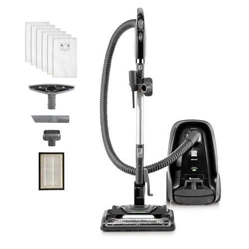 Kenmore BC3006 400 Series Pet Friendly Lightweight Bagged Canister Vacuum Cleaner 2-Motor Design with Hair Eliminator Brushroll, HEPA Filter, LED Headlight, Extended Wand and Auto Cord Rewind - color: Black