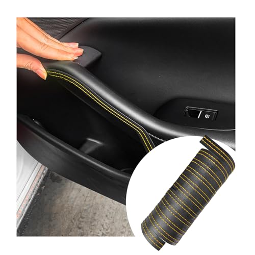 Dickno Car Interior Trim Strips, 6.56 FT Flexible Trim DIY Decorative Strip, Leather Auto Gap Fillers Molding Line, Universal Vehicle Interior Decor Seam Strip for Door Dashboard (Yellow) - color: Yellow