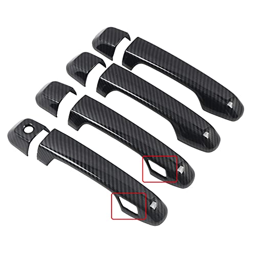 ITrims Door Handle Cover Trim for Toyota 4Runner 4WD N280 2010-2024 2018 2019 2020 Car Styling Accessories Exterior Door Handles Black 8PCS ABS (with Smart Key Holes Carbon Fiber) - size: with Smart Key Holes Carbon Fiber