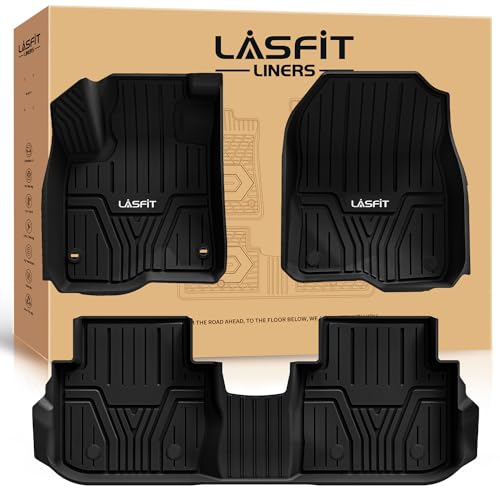 LASFIT All Weather Floor Mats for Honda CR-V 2023-2026 (Gasoline & Hybrid & e:FCEV), TPE Custom Fit Anti-Slip Extended Coverage Floor Liners, 1st & 2nd Row Black - style: 2）For Honda CR-V | 2023-2026 | 1st & 2nd Row