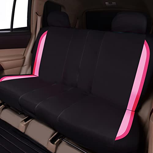 Flying Banner Car Seat Covers Front Seats Rear Bench Polyester car seat Protectors Easy installations Rear Bench Split Classic Man Lady Truck - color: Black Pink & Light Pink