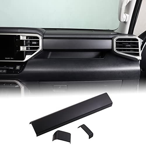 Aunginsy Central Control Dashboard Panel Strips Trim Compatible with Toyota Tundra/Sequoia 2022-2025 Car Center Console Dash Board Molding Panel Decorative Cover Protection ABS Interior Accessories - color: Matte Black