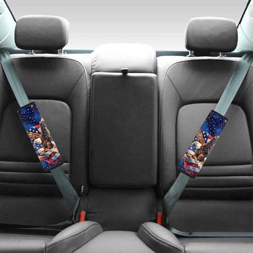 Eagle Flag Car Seat Belt Cover Shoulder Safety Strap Covers Pads 2 Piece Fashion Auto Interior Protect You Neck And Shoulder From The Seat Belt Rubbing - color: Eagle Flag-A
