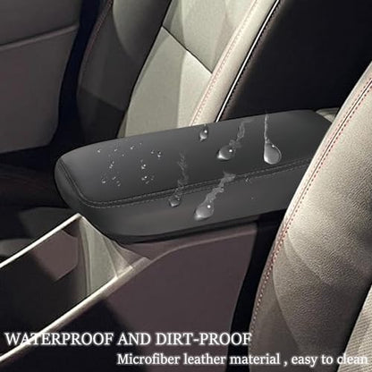 Car Armrest Cover Waterproof Center Console Pad Scratch Resistance Box Cover Anti-Scratch Leather Protector Pad for Chevy Trax 2024 2025 2026 Accessories(Black + Black Stitches) - color: Black + Black Stitches