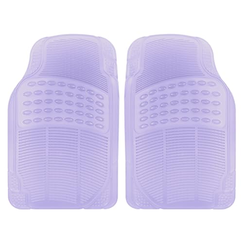 Carbella Automotive Floor Mats for Cars, 2 Piece Car Floor Mats Gray Translucent, Trim-to-Fit All Weather Clear Car Mats for Auto Truck Van SUV, Car Accessories for Women - color: Lilac Glass