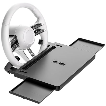 Steering Wheel Tray Desk with Expandable Trays, Steering Wheel Table Food Tray for Front Seat Eating Dinning Working, Adjustable Laptop Tray for Car - size: 10.3" *26.2"