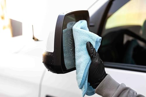 The Rag Company - Premium FTW - 70/30 Blend Microfiber Cleaning Towels for Glass, Windows, Mirrors, Polished Surfaces - Streak-Free - Scratchless, 16" x16' Light Blue (3-Pack) - color: Light Blue