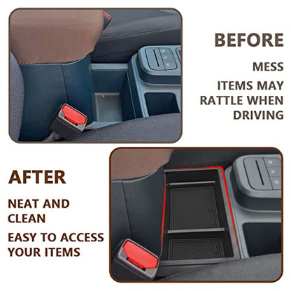 Muslogy for Maverick Center Console Organizer Gear Shift Storage Box ABS Material Insert Tray Compatible with Ford Maverick 2026 2025-2022 Accessories (Black) - size: Gear Shift Storage Box (2022-2024)