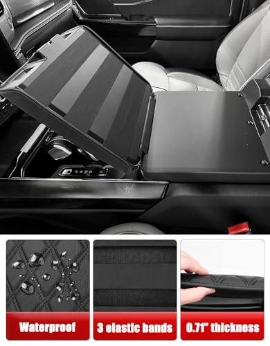 Center Console Armrest Cover for Ford F150 2021 2022 2023 2024 2025 2026, Arm Rest Protective Cushion Pad, Interior Accessories, Black (Fits Work Surface Console Only) - size: Work Surface, 21-26 F150, Black