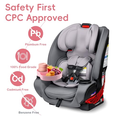[2 Packs] Kids Car Seat Tray, Travel Tray with Cup Holder for Toddler Baby, Kids Car Seat Food Snack Organizer for Road Trip, Stroller snack, travel must haves - Pink - color: Pink-2 Packs