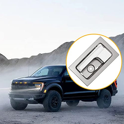 Gledewen Interior Door Handle, Compatible with 2009-2014 Ford F150, Front/Rear Inside Left Driver Side | CL3Z-1522601-GA 9L3Z-1522601-CB 90826 | Chrome Lever Gray Housing Inner Handle - color: Chrome Inner Left