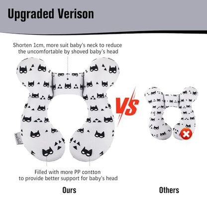 KAKIBLIN Baby Travel Pillow for Head and Neck, Upgraded Baby Support Pillow, Baby Neck Pillows for Car Seat,Pushchair,Travel, Grey - color: Grey