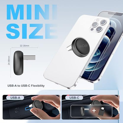 Carlinkit Mini Ultra Wireless CarPlay & Android Auto Adapter, Convert Factory Wired to Wireless, USB-A/USB-C Fast Connection for iPhone & Android 11+, Plug & Play Car Play Dongle, OTA Upgrade