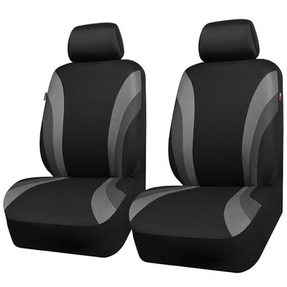 CAR PASS Line Rider Sporty Front Seat Covers,Gray Car Seat Covers Two Front Seats Only, Airbag Compatible,Universal Fit Sedans,Cars,Vans,SUV,Truck(Black and Gray) - color: Black and Gray, size: Two Front Seat