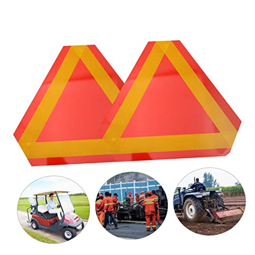 2pcs Magnetic Triangle Reflectors for Slow Moving Vehicle Safety Sign Engineer Grade Aluminum Cycling Safety Triangle