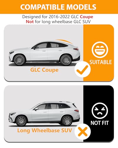 AOMSAZTO GLC Coupe Floor Mats 2016-2022, Cargo Mat Compatible with Mercedes Benz GLC Coupe Only, All Weather Custom Fit Rubber Floor Liners Trunk Mat Cargo Liner for 2016-2022 GLC300 Coupe, Black - style: 2) for Mercedes Benz GLC (Only Coupe) | 2016-2022