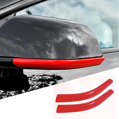 Side Mirror Trim Strip for Tesla Model 3, fit for Tesla 3 Exterior Accessories (Red, Model 3) - color: Red, size: Model 3