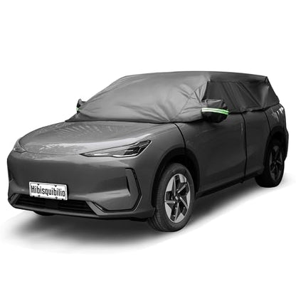 UV Resistant Winter Windshield Cover with Reflective Straps – Breathable Hail Cover - Windproof & Dustproof | 6-Layers Waterproof Sedan Car Cover for All Weathers for Sedan & Trucks