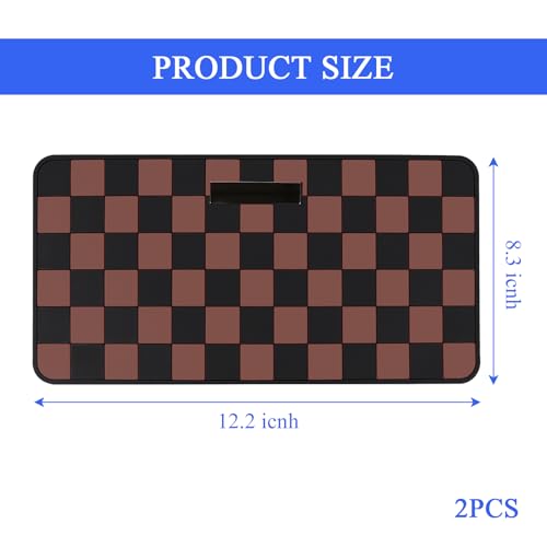 Wuyaoyao 2PCS Car Dashboard Anti Slip Mat, 12.2"×8.3" Non-Slip Dashboard Sticky Pad, PVC Car Dash Gripping Mat, Multifunctional Auto Grip Mat for Phones Sunglasses Keys Electronic Devices (Brown) - color: Brown