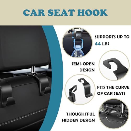 Car Organizer Kit,1PC CarSeat Storage Hanging Bag,Multi-Pocket Organizer,1PC Sunglasses Magnetic Holders for Car Visor,4PCS CarBack Seat Headrest Hooks,4PCS 2.76''Cup Holder Coasters