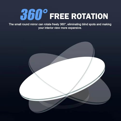 Blind Spot Mirror, 2PCS Vehicle Reversing Rear View Mirror, 360 Degree Adjustable Frameless Design, Universal for Most Cars (White)