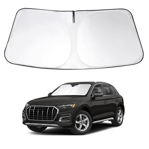 Windshield Sun Shade Custom Fit 2018-2023 2024 2025 2026 Audi Q5 Accessories Front Window Sunshade Shield Shades Blocker Keeps Car Cool - size: For Audi Q5 2018-2025