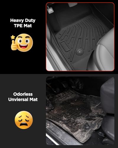 Car Floor Mats Compatible for Chevy Cruze 2016-2019 (Sedan and Spare Tire Version Only) Cargo Liners Heavy Duty Front Rear Rows Waterproof 3D Anti-Slip Rubber TPE for Chevrolet Cruze Accessories