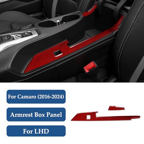 Car Sticker Carbon Fiber Decal Interior Trim Cover for Chevrolet Camaro ZL1 2016 2017 2018 2019 2020 2021 2022 2023 Accessories （Armrest Box Panel） - color: Armrest Box Panel