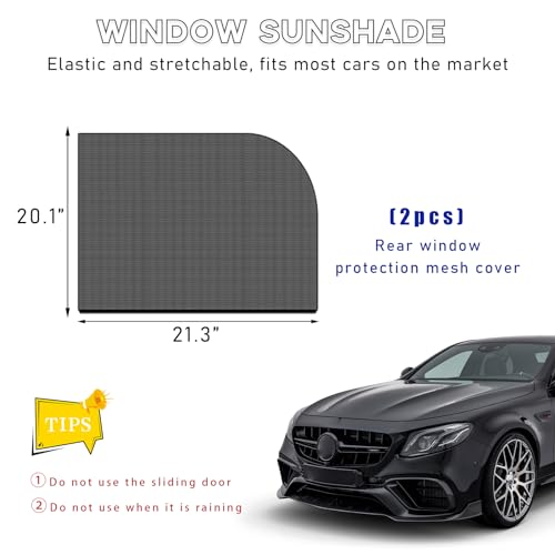 Ohleats 2 PCS Window Shades, Auto Front Rear Side Sun Shades for Block Heat & UV Protection, Breathable Mesh Baby Screen Covers, Universal Car Accessories (Back) - size: Car Back
