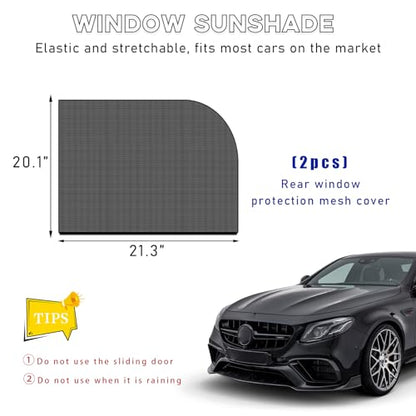 Ohleats 2 PCS Window Shades, Auto Front Rear Side Sun Shades for Block Heat & UV Protection, Breathable Mesh Baby Screen Covers, Universal Car Accessories (Back) - size: Car Back