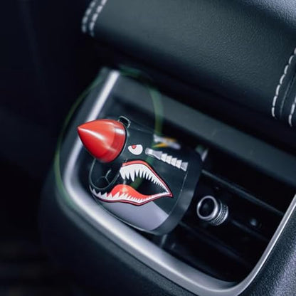 P-40 Warhawk Car Air Freshener, Vent Clip With Spinning Propeller, Car Accessories for Men to Enjoy your Drive Pleasure, Shark Nose Style Freshener Clip for Most Air Vents (Shark Mouth) - color: Shark Mouth
