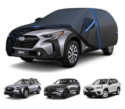 Kayme SUV Car Cover Custom Fit for Subaru Outback/Forester, Mazda CX-5 CX5 CX-50 CX50 CX 50, Windproof Upgraded & 100% Waterproof. All-Weather Full Exterior Cover Rain Sun Snow Protector with Towel. - size: Fit for Subaru Outback/Forester,Mazda CX-50