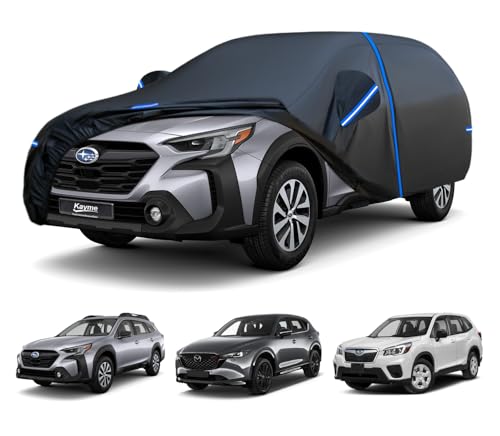 Kayme SUV Car Cover Custom Fit for Subaru Outback/Forester, Mazda CX-5 CX5 CX-50 CX50 CX 50, Windproof Upgraded & 100% Waterproof. All-Weather Full Exterior Cover Rain Sun Snow Protector with Towel. - size: Fit for Subaru Outback/Forester,Mazda CX-50