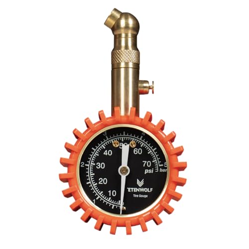 ETENWOLF Tire Pressure Gauge for Cars 0-75 PSI, Air Pressure Gauge with Large Glow Dial, Calibrated to ANSI B40.1 Grade A(Plus-Minus 1%), Tire Gauge for Tire Pressure Car Accessories (Vivid Orange) - color: Vivid Orange