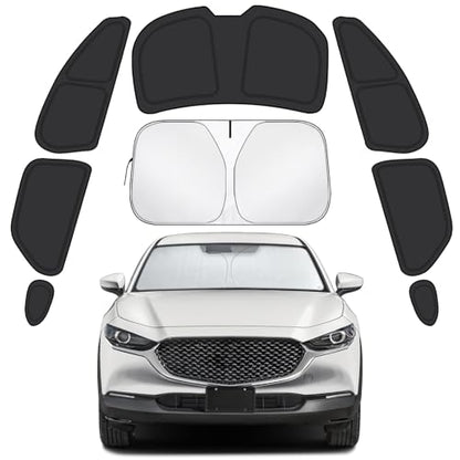 Car Window Shades for Mazda CX30 2019-2025 Accessories - Full Set 8PCS Side Window Sunshades with Memory Frame & Blackout Fabric, Privacy UV Shield for Camping/Travel - size: Fit for Mazda CX30 2019-2025