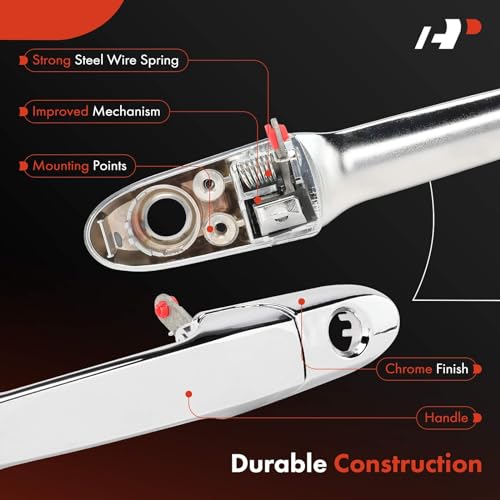 A-Premium Front Driver Side Exterior Door Handle with Keyhole Compatible with Chevrolet Impala, Impala Limited, Cobalt & Buick Lacrosse, Lucerne, Allure & Pontiac G5, Solstice & Saturn Sky, Chrome - style: Front Driver Side
