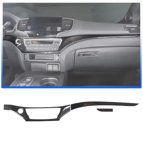 Dashboard Panel Cover for Honda Pilot 2016-2022/ Ridgeline 2016-2020/ Passport 2019-2025 Accessories, Center Console Instrument Panel Trim Strip, Dash Upper Center Panel Trim Bezel, ABS (Carbon Fiber) - color: Carbon Fiber
