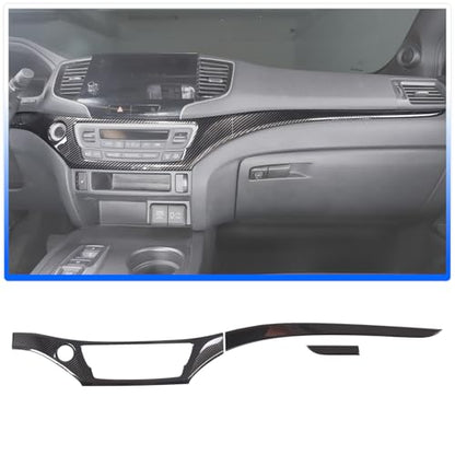 Dashboard Panel Cover for Honda Pilot 2016-2022/ Ridgeline 2016-2020/ Passport 2019-2025 Accessories, Center Console Instrument Panel Trim Strip, Dash Upper Center Panel Trim Bezel, ABS (Carbon Fiber) - color: Carbon Fiber