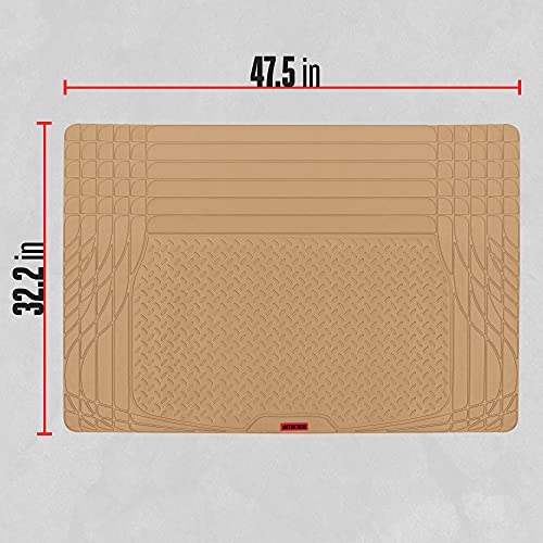 Motor Trend FlexTough Contour Heavy Duty Rubber Car Floor Mats with Cargo Liner - All Weather Full Set Front & Rear fits Most Cars Truck SUV, Automotive Floor Mats - style: FlexTough TrunkShield