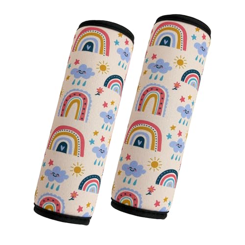 2 Pack VegaPunkLab Seat Straps Shoulder Pads for Kids - Seat Belt Cover Pad, Perfect for Car Booster Seats, Strollers, High Chair, Backpacks, and More, Rainbow - color: Rainbow